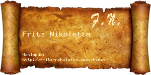 Fritz Nikoletta névjegykártya