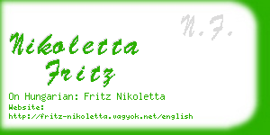 nikoletta fritz business card